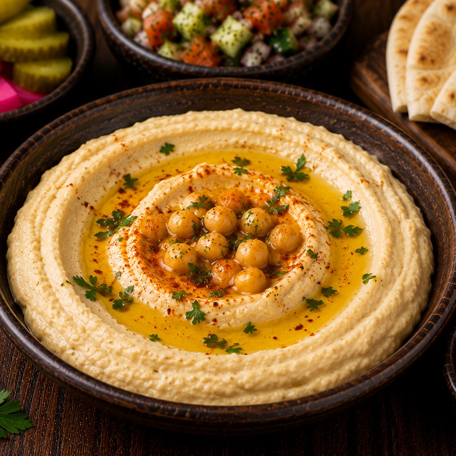 House-made hummus finished with olive oil