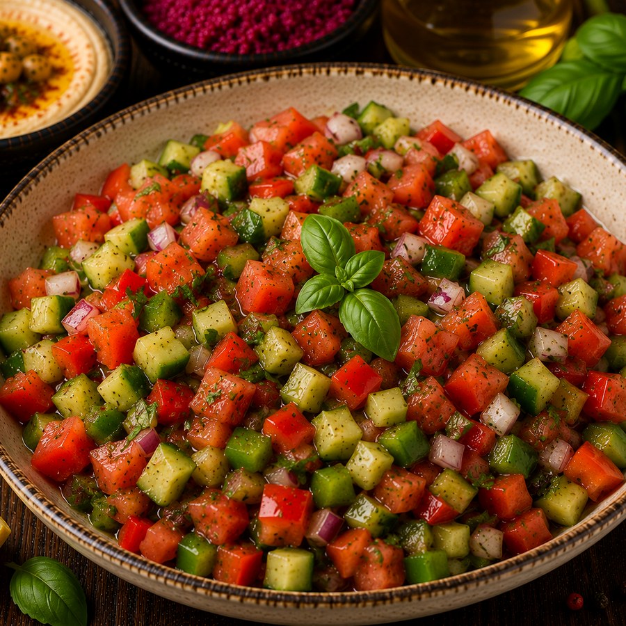 Fresh chopped Israeli salad
