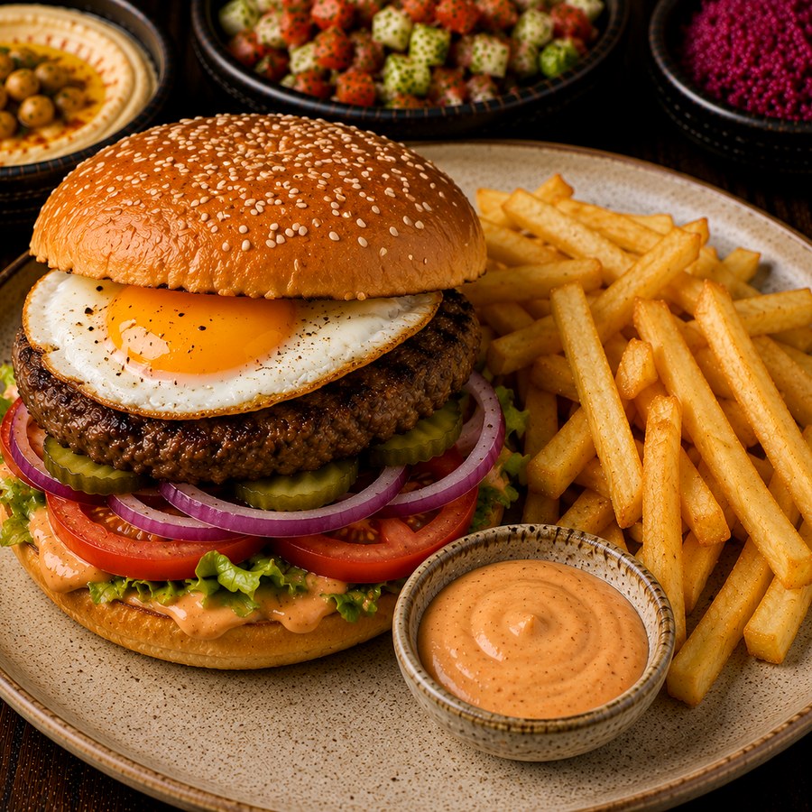 Special burger plate